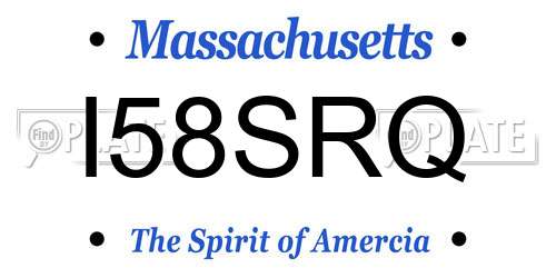 I58SRQ Massachusetts License Plate