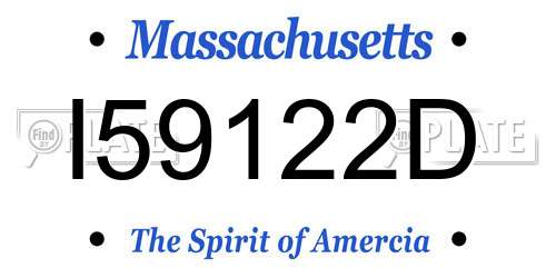 I59122D Massachusetts License Plate