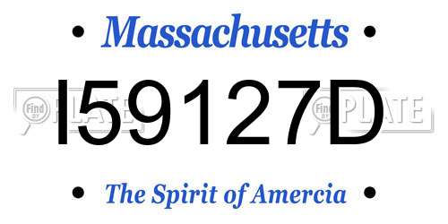 I59127D Massachusetts License Plate