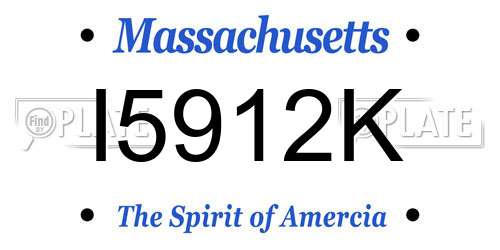 I5912K Massachusetts License Plate