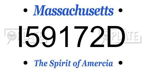 I59172D Massachusetts License Plate