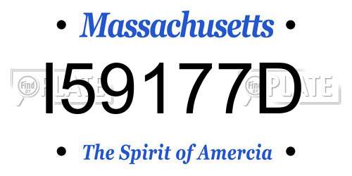 I59177D Massachusetts License Plate