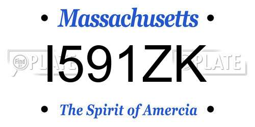 I591ZK Massachusetts License Plate