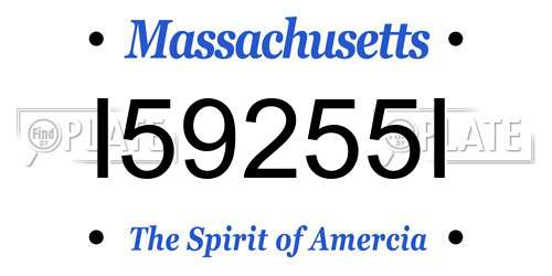 I59255I Massachusetts License Plate