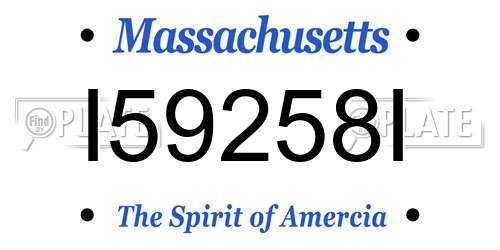 I59258I Massachusetts License Plate