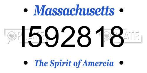 I592818 Massachusetts License Plate