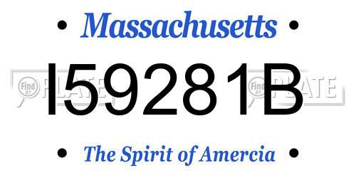I59281B Massachusetts License Plate