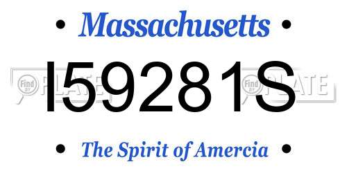 I59281S Massachusetts License Plate
