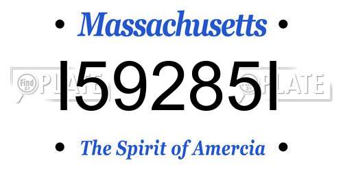I59285I Massachusetts License Plate