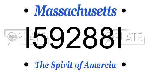I59288I Massachusetts License Plate