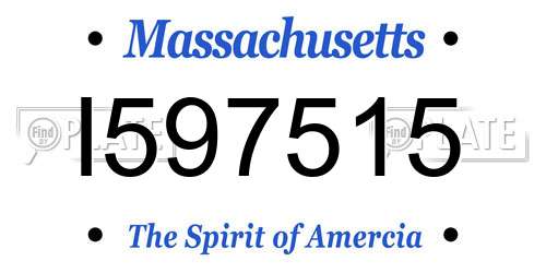 I597515 Massachusetts License Plate