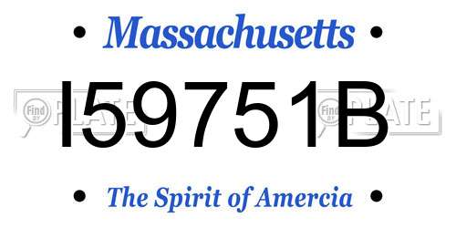 I59751B Massachusetts License Plate