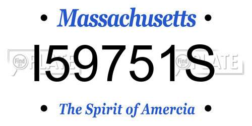 I59751S Massachusetts License Plate