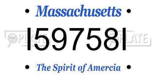 I59758I Massachusetts License Plate