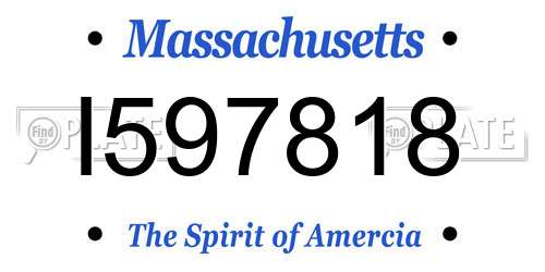 I597818 Massachusetts License Plate