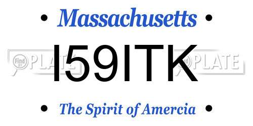 I59ITK Massachusetts License Plate