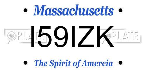 I59IZK Massachusetts License Plate