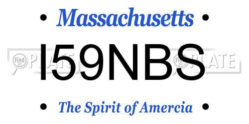 I59NBS Massachusetts License Plate