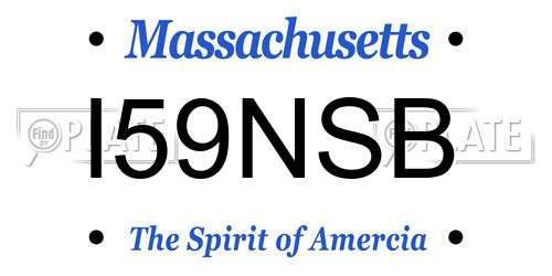 I59NSB Massachusetts License Plate
