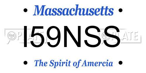 I59NSS Massachusetts License Plate