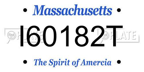 I60182T Massachusetts License Plate