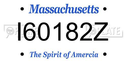 I60182Z Massachusetts License Plate