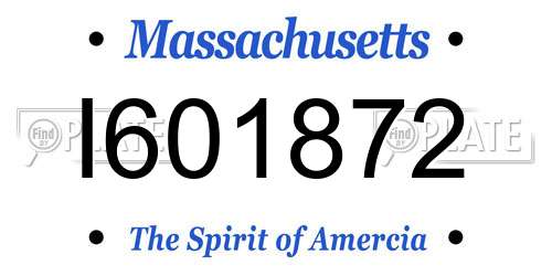 I601872 Massachusetts License Plate
