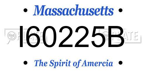 I60225B Massachusetts License Plate