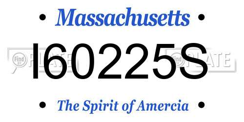 I60225S Massachusetts License Plate
