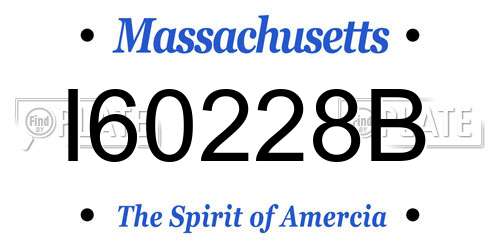 I60228B Massachusetts License Plate