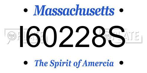 I60228S Massachusetts License Plate