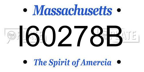 I60278B Massachusetts License Plate
