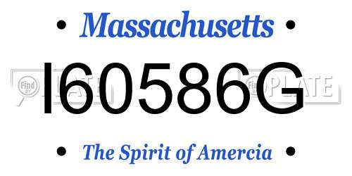 I60586G Massachusetts License Plate