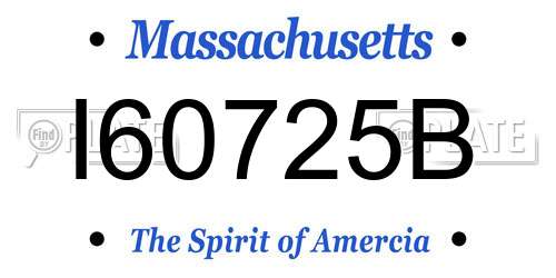 I60725B Massachusetts License Plate