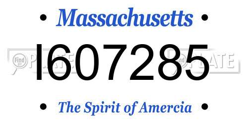 I607285 Massachusetts License Plate