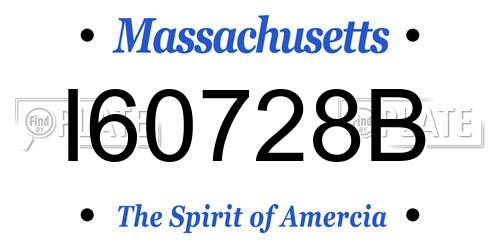 I60728B Massachusetts License Plate