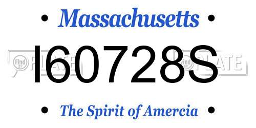 I60728S Massachusetts License Plate