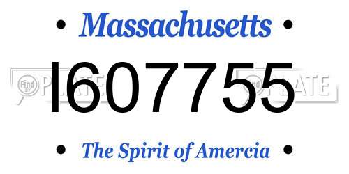 I607755 Massachusetts License Plate