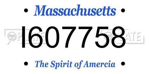I607758 Massachusetts License Plate