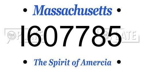 I607785 Massachusetts License Plate