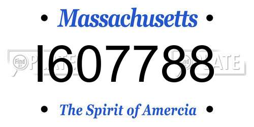 I607788 Massachusetts License Plate