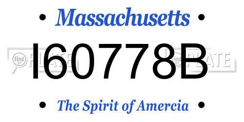 I60778B Massachusetts License Plate