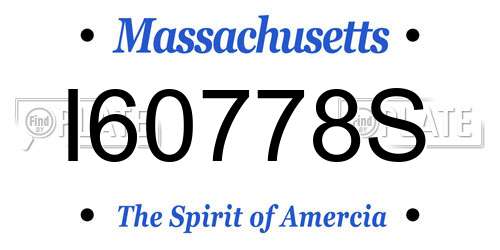 I60778S Massachusetts License Plate
