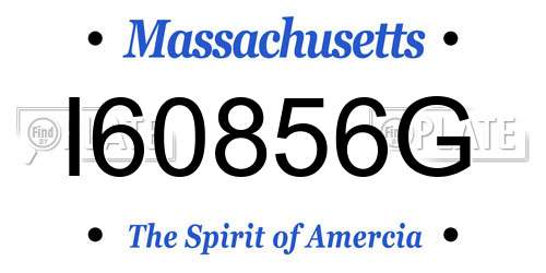 I60856G Massachusetts License Plate