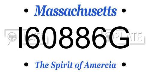 I60886G Massachusetts License Plate
