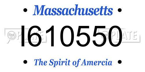 I610550 Massachusetts License Plate