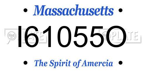 I61055O Massachusetts License Plate