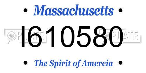 I610580 Massachusetts License Plate