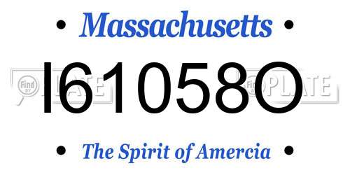 I61058O Massachusetts License Plate