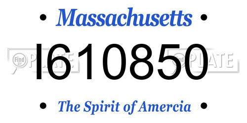 I610850 Massachusetts License Plate